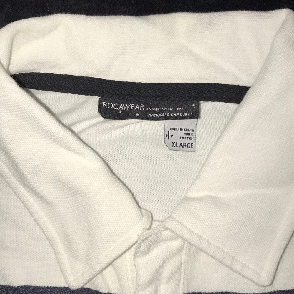 Men’s Rocawear polo stripe shirt sz XL - Picture 3 of 4